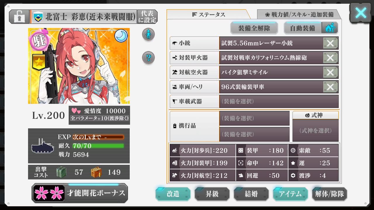 北富士 彩恵(近未来戦闘服)
