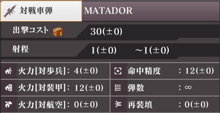 新装備「MATADOR」